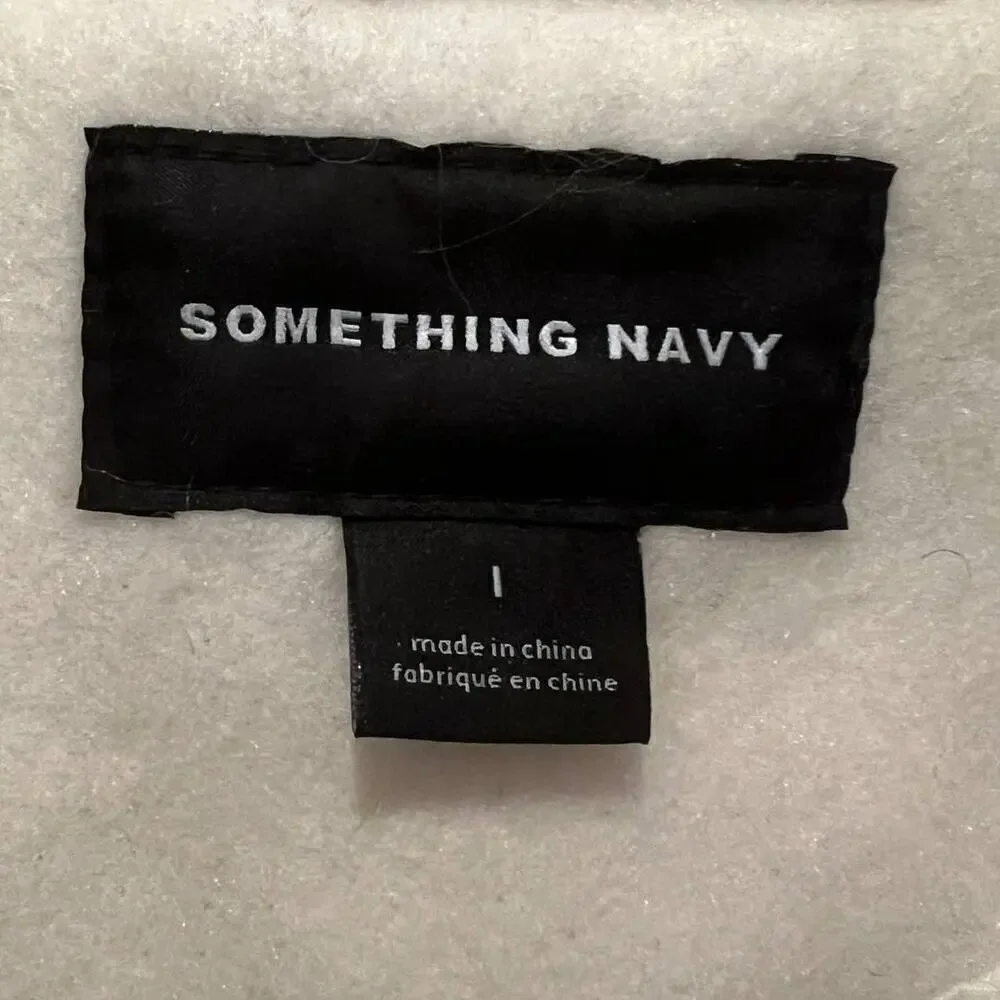 Something Navy Women Double Breasted Jacket in Ivory Size Large